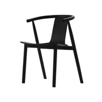 cappellini - fauteuil bac en bois, frêne massif couleur noir 72.68 x 73 cm designer jasper morrison made in design