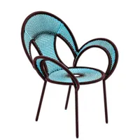 moroso - fauteuil afrique en plastique, polyéthylène tressé couleur bleu 75 x 89.63 87 cm designer sebastian  herkner made in design