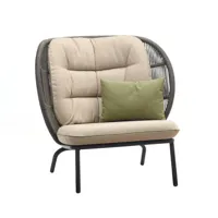 vincent sheppard - fauteuil rembourré kodo en fibre végétale, corde acrylique couleur beige 100 x 106.62 98 cm designer studio segers made in design