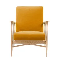 red edition - fauteuil rembourré floating en bois, mousse hr couleur bois naturel 68 x 84.34 76 cm made in design