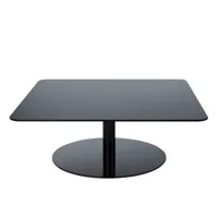 tom dixon - table basse flash en verre, acier laqué couleur noir 68.68 x 30 cm designer made in design