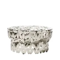 opinion ciatti - table basse foliae en métal, nickel galvanisé couleur métal 62.14 x 31 cm designer roberto mora made in design