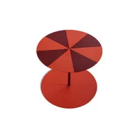 cappellini - table basse gong en métal couleur rouge 36.34 x 42 cm designer giulio made in design
