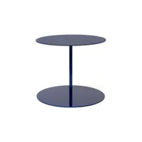 cappellini - table basse gong en métal couleur bleu 69.93 x 42 cm designer giulio made in design