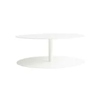 cappellini - table basse gong en métal couleur blanc 73.99 x 28 cm designer giulio made in design