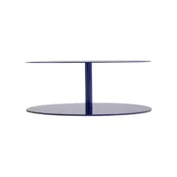 cappellini - table basse gong en métal couleur bleu 36.34 x 28 cm designer giulio made in design