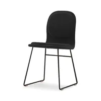 cappellini - chaise rembourrée hi pad en tissu, mousse polyuréthane couleur noir 70.74 x cm designer jasper morrison made in design