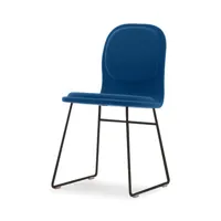 cappellini - chaise rembourrée hi pad en tissu, mousse polyuréthane couleur bleu 70.74 x cm designer jasper morrison made in design