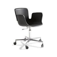 cappellini - fauteuil à roulettes juli en plastique, polypropylène renforcé couleur noir 83.2 x cm designer werner aissllinger made in design