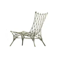 cappellini - fauteuil knotted chair en tissu, corde durcie avec résine époxy couleur beige 79.58 x cm designer marcel wanders made in design