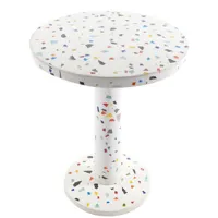 memphis milano - table d'appoint meuble en pierre, ciment couleur multicolore 70 x 90 cm designer shiro kuramata made in design