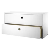 string furniture - caisson system blanc 78 x 73.06 42 cm designer nils strinning bois, mdf laqué