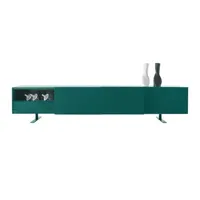 cappellini - buffet luxor vert 270 x 106.09 66 cm designer giulio bois, stratifié revêtu d'aluminium