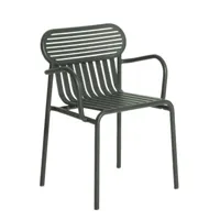 petite friture - fauteuil bridge empilable week-end en métal, aluminium thermolaqué époxy couleur vert 57 x 72.3 77 cm designer studio brichetziegler made in design