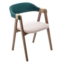 moroso - fauteuil rembourré mathilda en bois, noyer massif couleur bois naturel 78.94 x 55 73 cm designer giordana arcesilai made in design