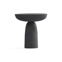 mogg - table d'appoint olo en pierre, béton ciré couleur gris 60 x 47 cm designer antonio facco made in design