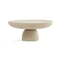 mogg - table basse olo en pierre, béton ciré couleur beige 68.68 x 33 cm designer antonio facco made in design