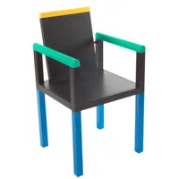 memphis milano - fauteuil meuble en bois, bois laqué couleur multicolore 49 x 94.13 95 cm designer george sowden made in design