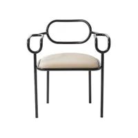 cappellini - fauteuil rembourré 01 chair en cuir, hêtre multicouche couleur beige 65 x 77.97 75 cm designer shiro kuramata made in design