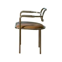 cappellini - fauteuil rembourré 01 chair en cuir, hêtre multicouche couleur marron 65 x 77.97 75 cm designer shiro kuramata made in design