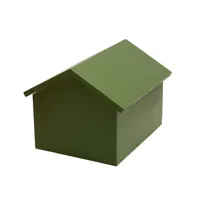 compagnie - coffre maison en bois, mdf peint couleur vert 35 x 28 25 cm designer olivier chabaud made in design