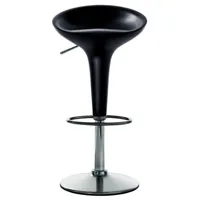 magis - tabouret haut pivotant bombo en plastique, acier chromé couleur noir 44 x 43 50 cm designer stefano giovannoni made in design