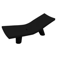 slide - transat fixe low lita en plastique, polyéthène recyclable couleur noir 162 x 79 60 cm designer paola navone made in design