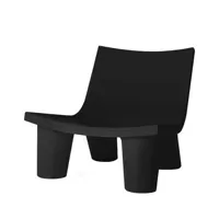 slide - fauteuil bas low lita en plastique, polyéthène recyclable couleur noir 82 x 80 73 cm designer paola navone made in design