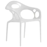 moroso - fauteuil empilable supernatural en plastique, fibre de verre couleur blanc 70 x 64 79 cm designer ross lovegrove made in design