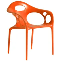 moroso - fauteuil empilable supernatural en plastique, fibre de verre couleur orange 70 x 64 79 cm designer ross lovegrove made in design