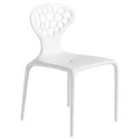 moroso - chaise empilable supernatural en plastique, fibre de verre couleur blanc 56 x 53 81 cm designer ross lovegrove made in design