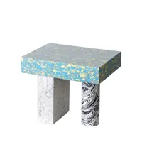 tom dixon - table d'appoint swirl en matériau composite, poudre de marbre recyclée couleur multicolore 39.79 x 31 cm designer made in design
