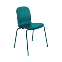 cappellini - chaise empilable tate bleu 77.31 x 80.5 cm designer jasper morrison bois, contreplaqué de hêtre teinté