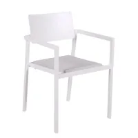 vlaemynck - fauteuil perspective en métal, toile couleur blanc 55 x 71.14 82.6 cm designer studio design made in design