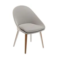 vlaemynck - fauteuil de repas rembourré vanity en tissu, toile sling couleur gris 60 x 86.27 83 cm made in design