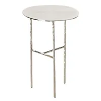 opinion ciatti - table d'appoint xxx en métal, nickel galvanisé couleur métal 54.51 x 48 cm designer lapo made in design