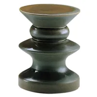 zanotta - table d'appoint zeus en céramique, grès émaillé couleur vert 48.49 x 44 cm designer prospero rasulo made in design