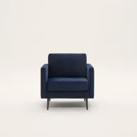 fauteuil cesare velours bleu nuit - bleu