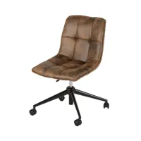 chaise de bureau à roulettes matelassée marron