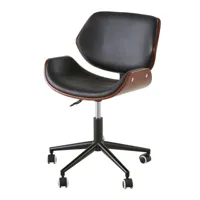 chaise de bureau réglable à roulettes imitation cuir