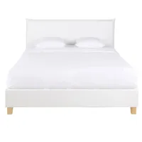 lit coffre avec sommier à lattes 180x200 blanc