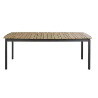 table de jardin extensible en bois de teck massif et aluminium gris anthracite 10/12 personnes
