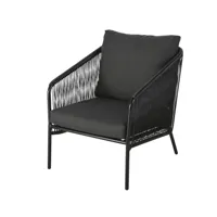 fauteuil de jardin en résine et métal noirs