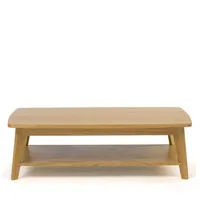table basse 2 plateaux bois clair