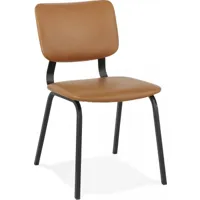 chaise simili marron h. assise 46 cm rembourré