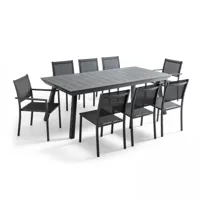 table de jardin extensible 10 places gris anthracite