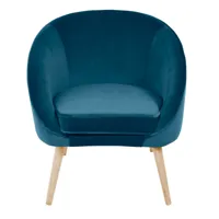 fauteuil velours bleu foncé