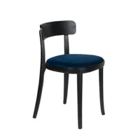 chaise de repas  en velours bleu