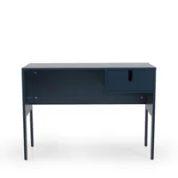 bureau en bois 1 tiroir l105cm bleu canard