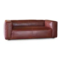 canapé 2 places en cuir rouge
